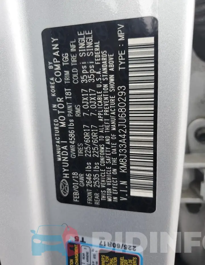 KM8J33A42JU680293 Photo# 12