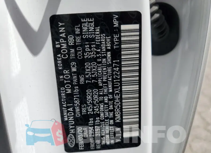 KM8R5DHEXLU122471 Photo# 13