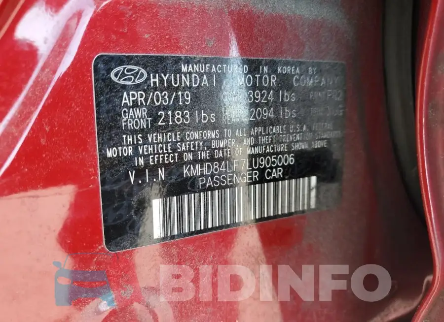 KMHD84LF7LU905006 Photo# 12