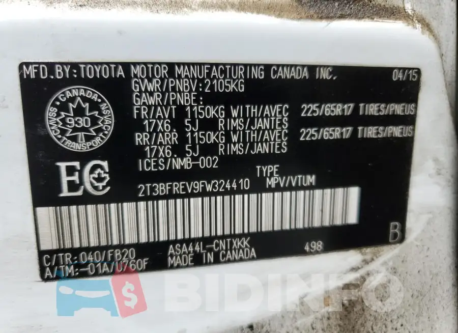 2T3BFREV9FW324410 Photo# 13