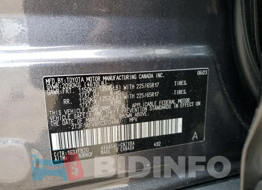 2T3F1RFVXPC370488 Photo# 13