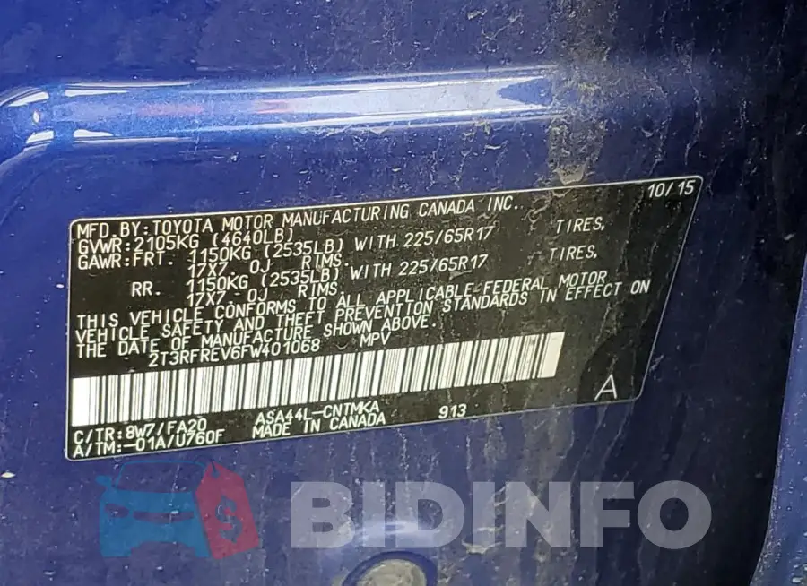 2T3RFREV6FW401068 Photo# 12