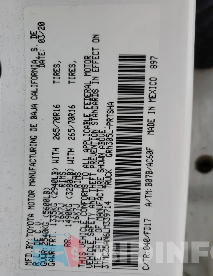 3TMCZ5AN6LM339714 Photo# 13