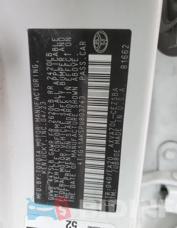 4T1G11AK5PU803743 Photo# 12