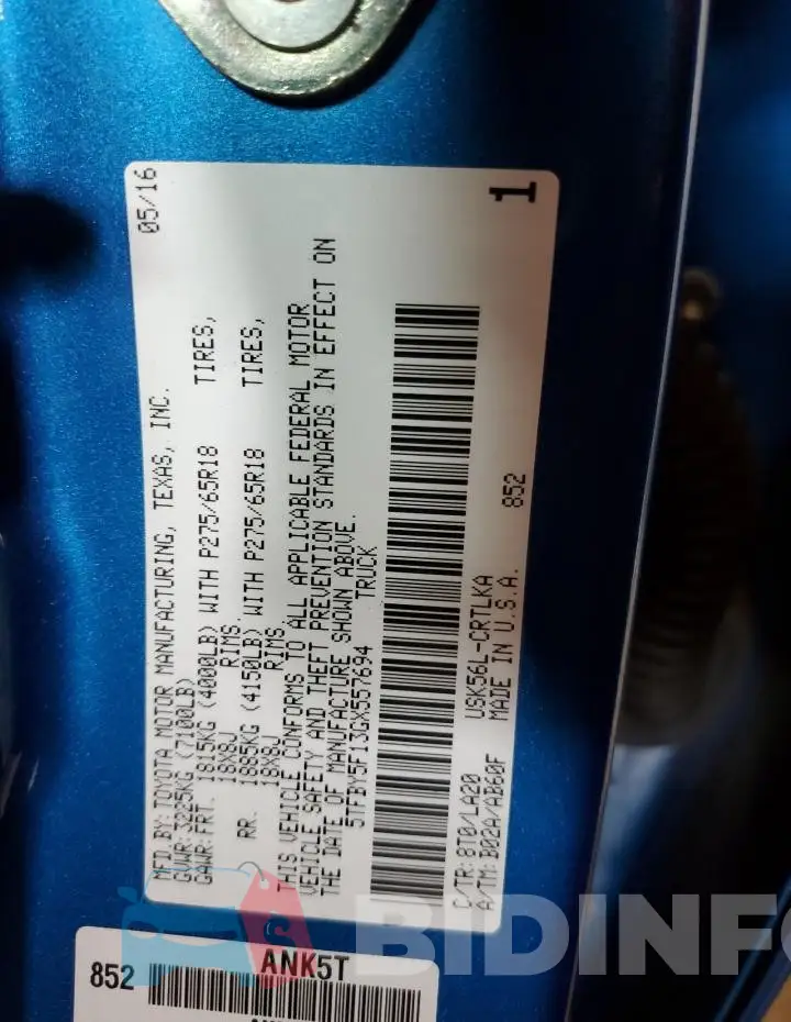 5TFBY5F13GX557694 Photo# 13