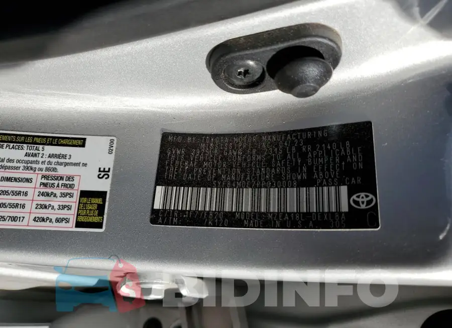 5YFB4MDE7PP030008 Photo# 12
