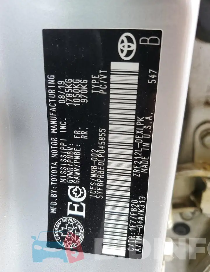 5YFBPRBE0LP045855 Photo# 12