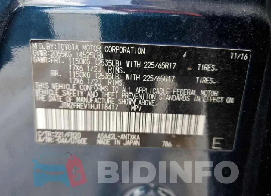 JTMZFREV1HJ118417 Photo# 13