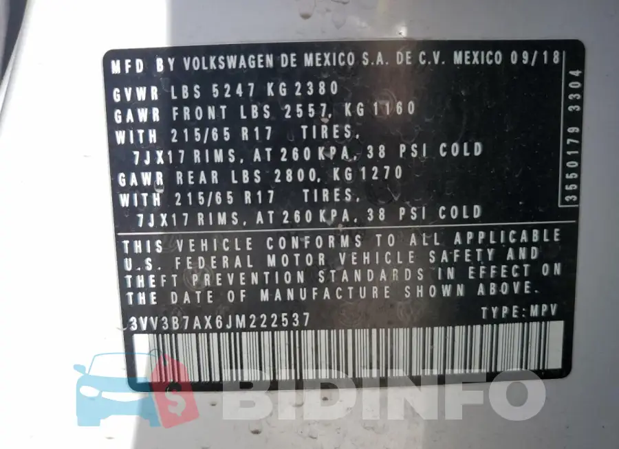 3VV3B7AX6JM222537 Photo# 12