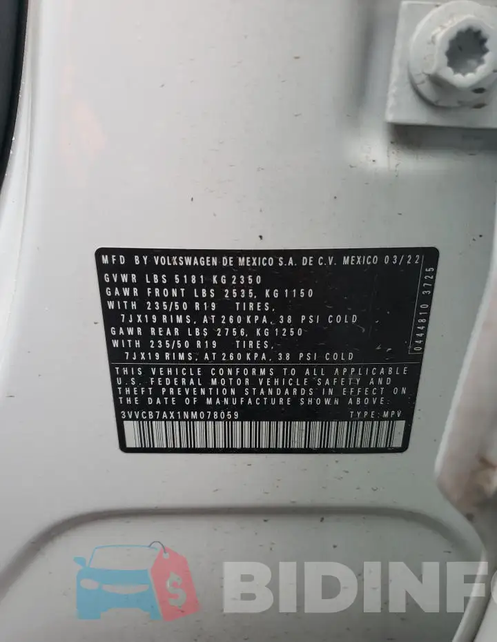 3VVCB7AX1NM078059 Photo# 12