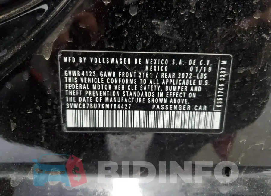 3VWCB7BU7KM154427 Photo# 12