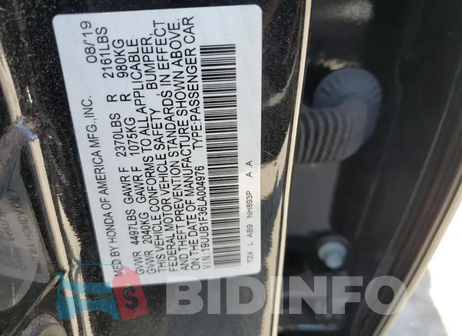 19UUB1F36LA004976 Photo# 12