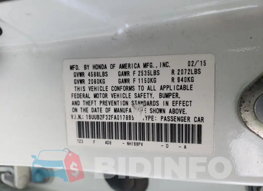 19UUB2F32FA017895 Photo# 12