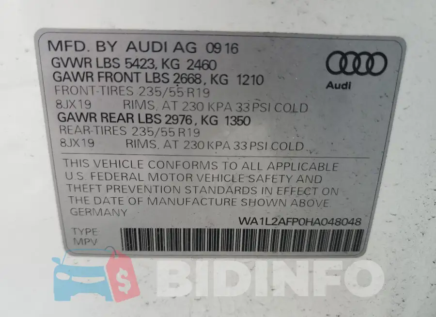 WA1L2AFP0HA048048 Photo# 13