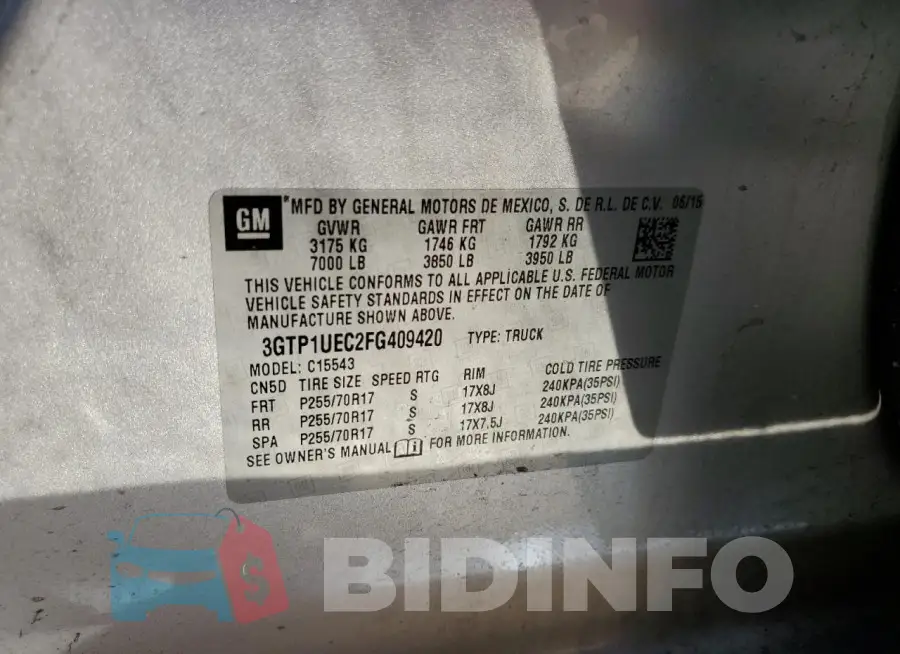 3GTP1UEC2FG409420 Photo# 12