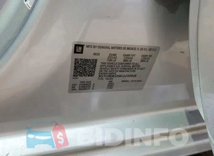 3GTU9DED5KG232019 Photo# 12