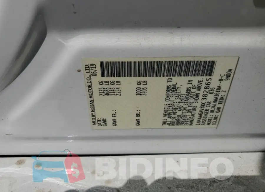 1N4AA6AV8KC382865 Photo# 12