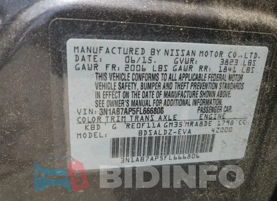 3N1AB7AP5FL666806 Photo# 12