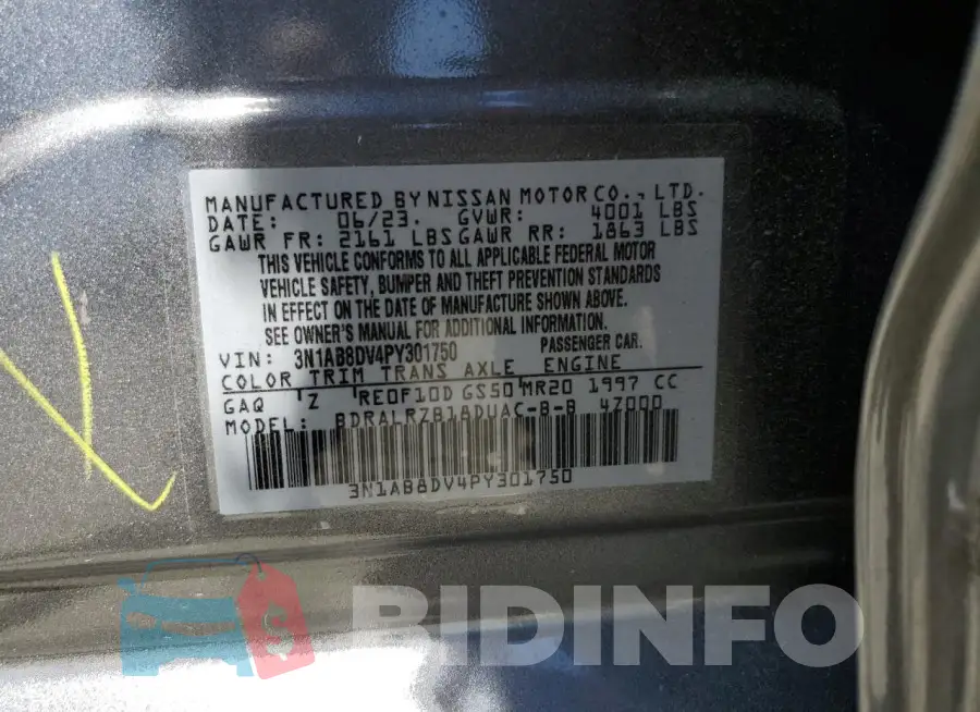 3N1AB8DV4PY301750 Photo# 13