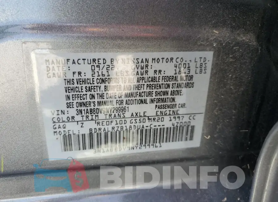 3N1AB8DV9NY299961 Photo# 12