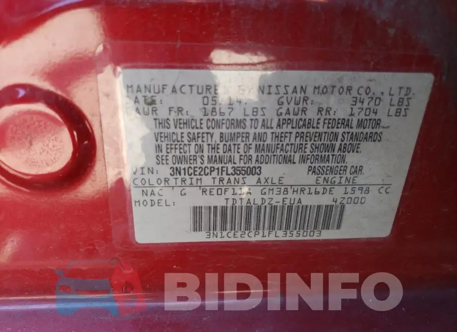 3N1CE2CP1FL355003 Photo# 13