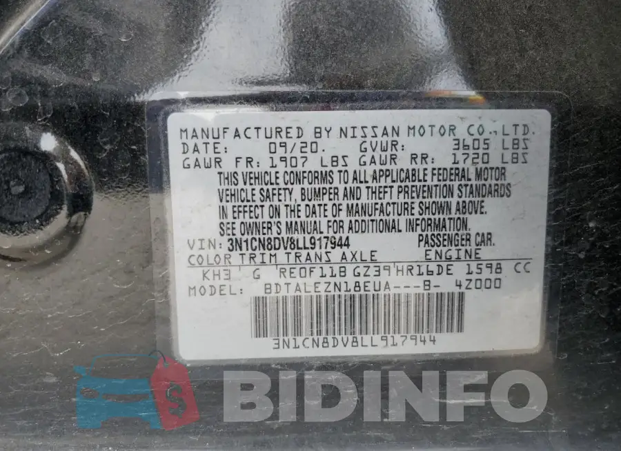 3N1CN8DV8LL917944 Photo# 12