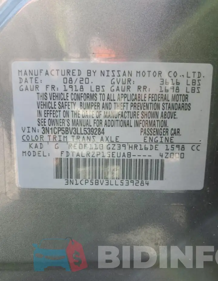 3N1CP5BV3LL539284 Photo# 12