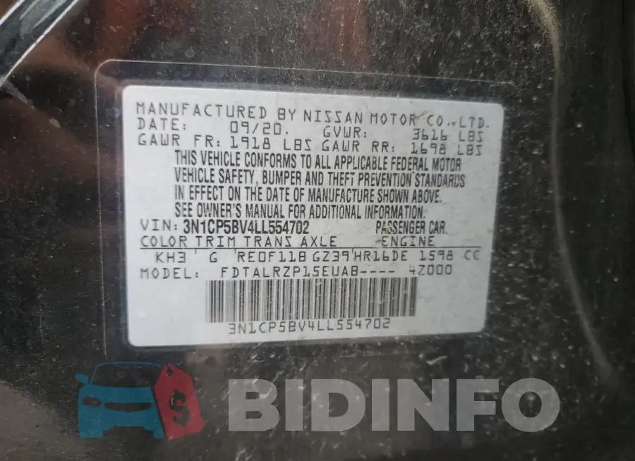 3N1CP5BV4LL554702 Photo# 13