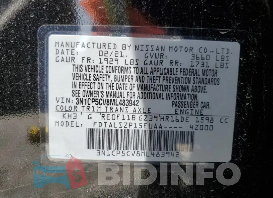 3N1CP5CV8ML483942 Photo# 13