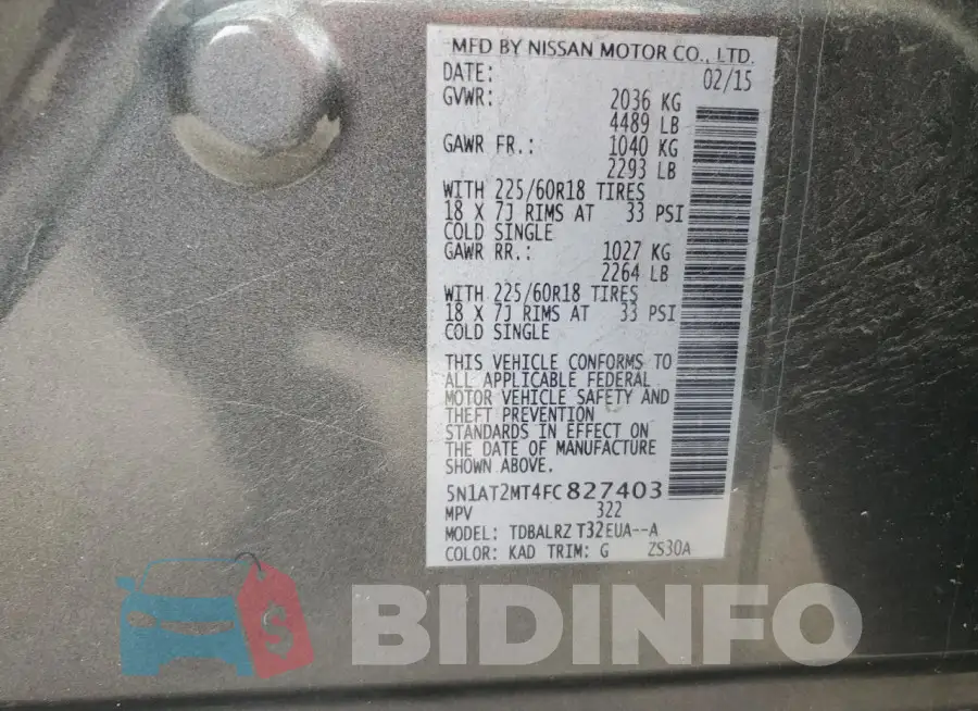 5N1AT2MT4FC827403 Photo# 13