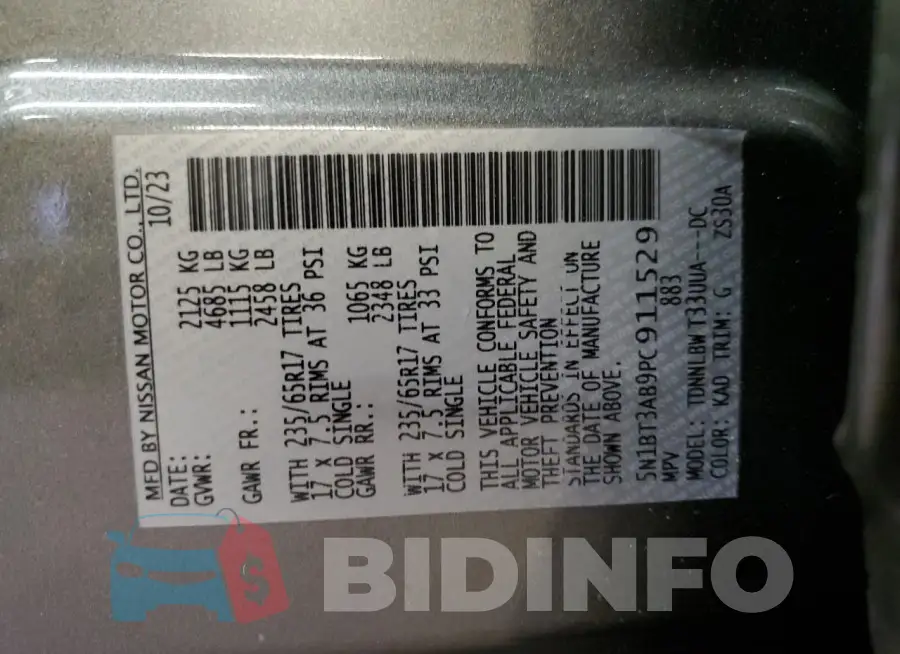 5N1BT3AB9PC911529 Photo# 12