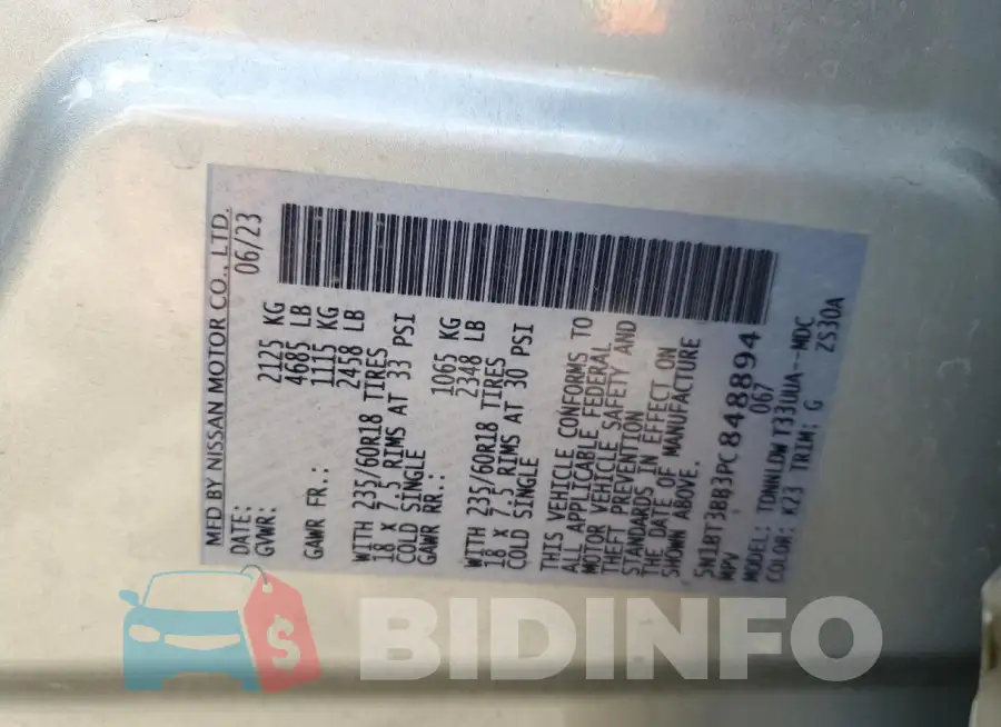 5N1BT3BB3PC848894 Photo# 13