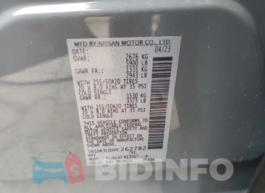 5N1DR3CDXPC262782 Photo# 14