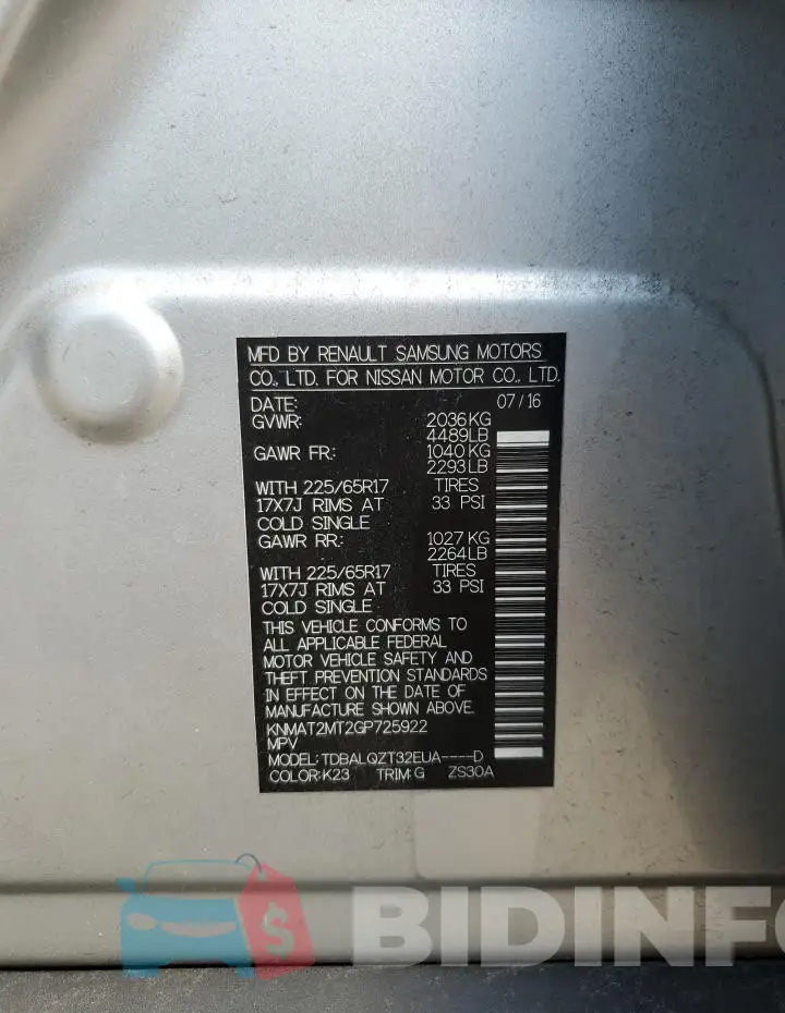 KNMAT2MT2GP725922 Photo# 13