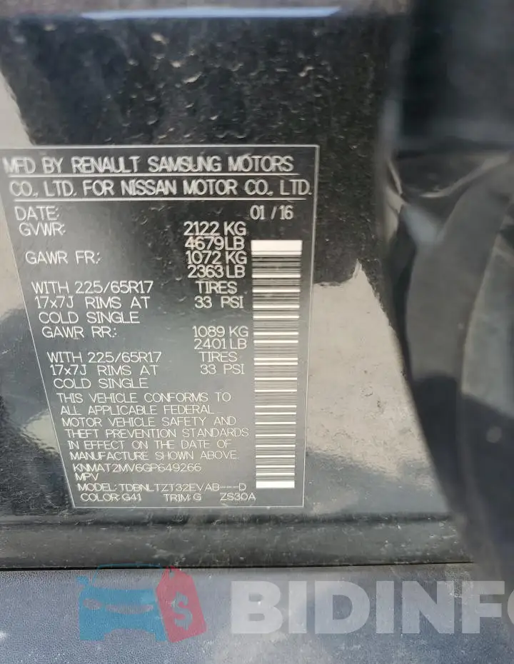 KNMAT2MV6GP649266 Photo# 12