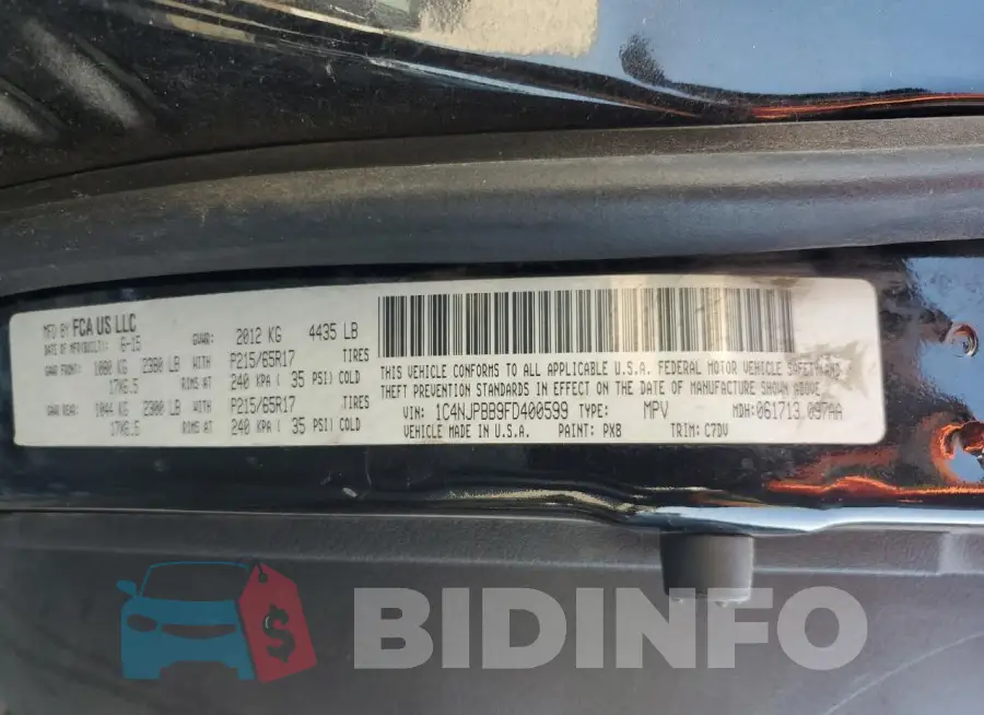 1C4NJPBB9FD400599 Photo# 13
