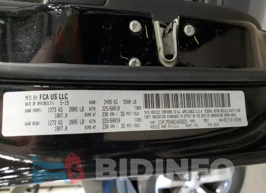 1C4PJMDX6KD463623 Photo# 13