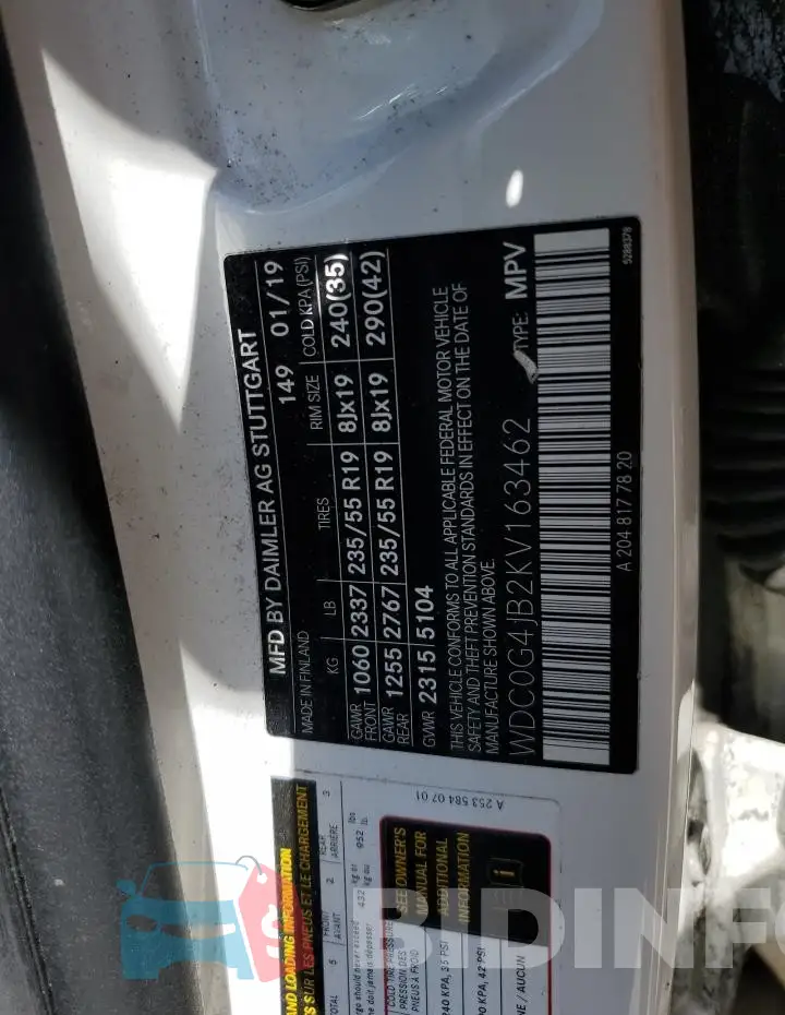 WDC0G4JB2KV163462 Photo# 13