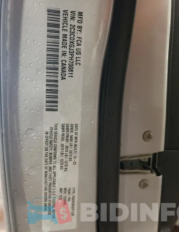 2C3CDXGJ3PH700811 Photo# 12