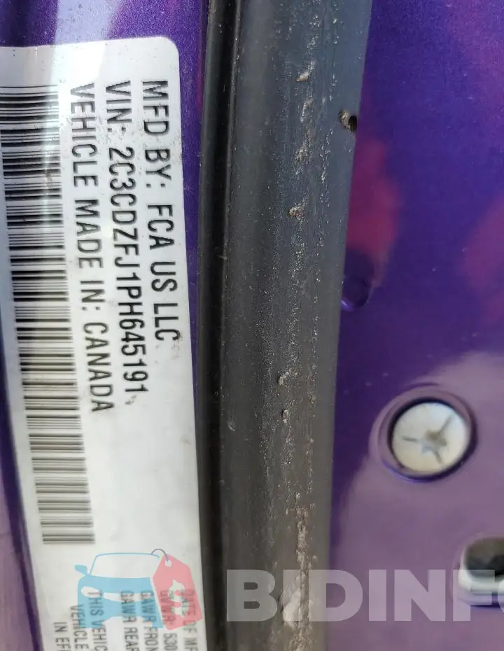 2C3CDZFJ1PH645191 Photo# 12