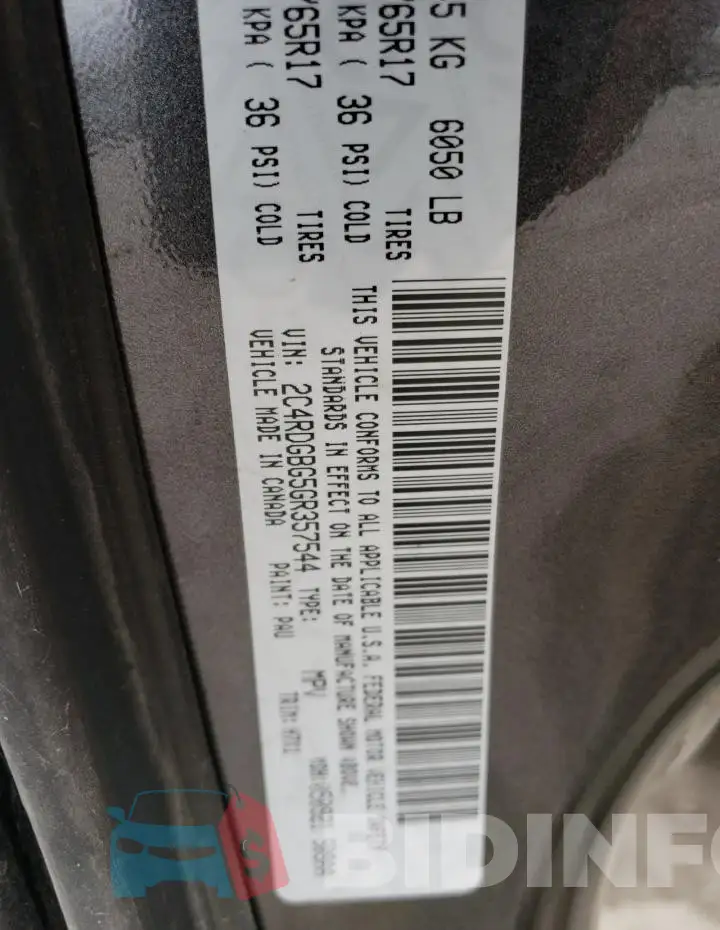 2C4RDGBG5GR357544 Photo# 13