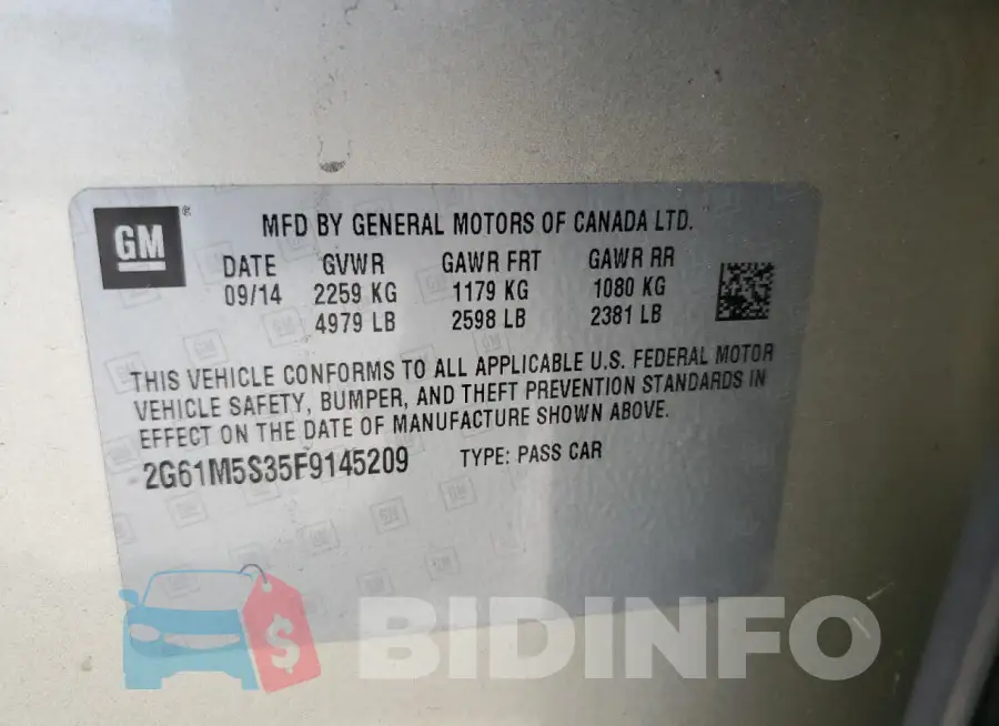 2G61M5S35F9145209 Photo# 12