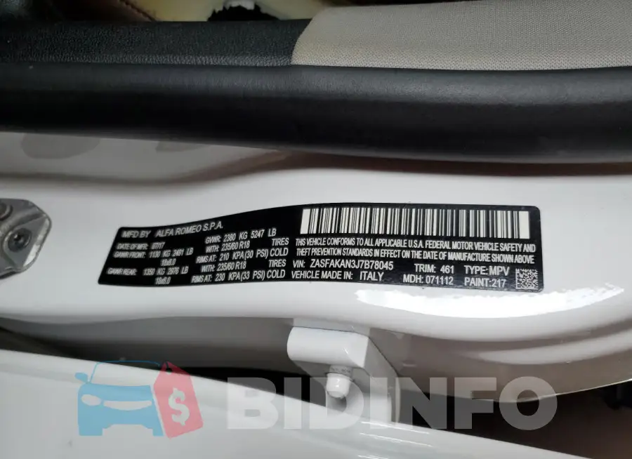 ZASFAKAN3J7B78045 Photo# 14