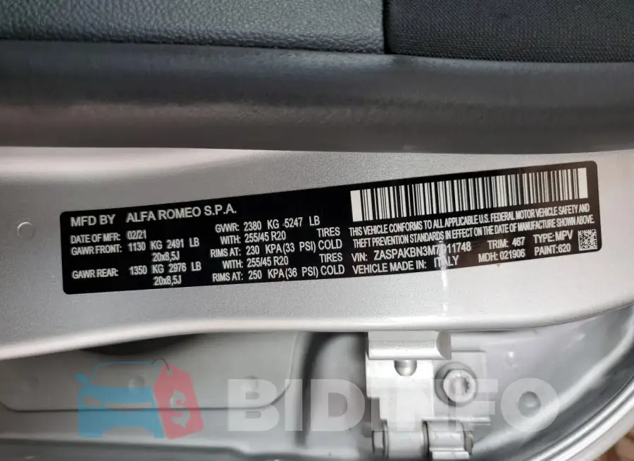 ZASPAKBN3M7D11748 Photo# 12