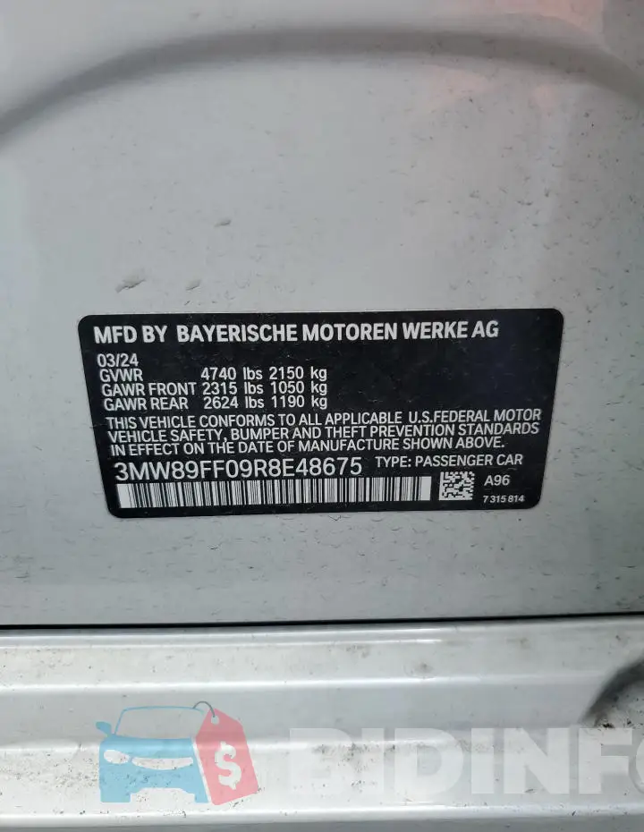 3MW89FF09R8E48675 Photo# 12