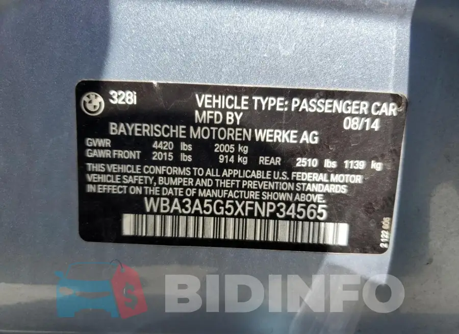 WBA3A5G5XFNP34565 Photo# 12