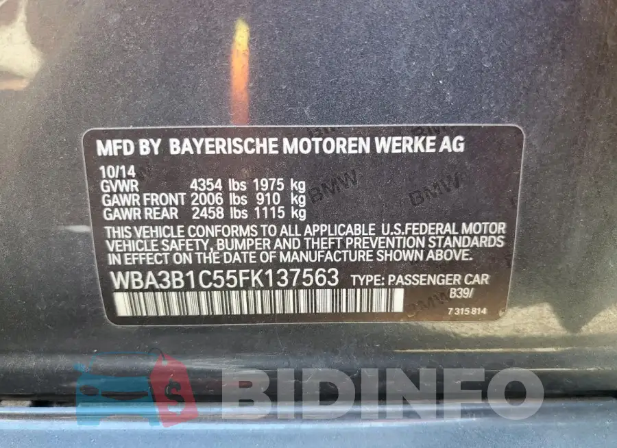 WBA3B1C55FK137563 Photo# 12