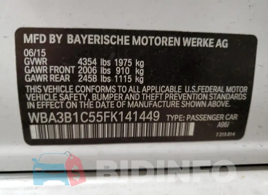 WBA3B1C55FK141449 Photo# 12
