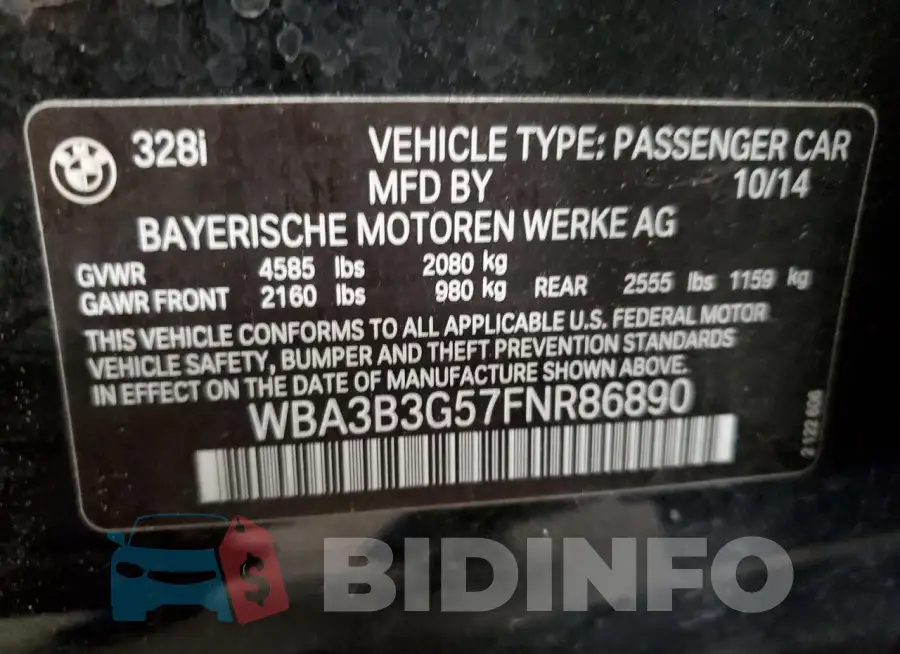 WBA3B3G57FNR86890 Photo# 13