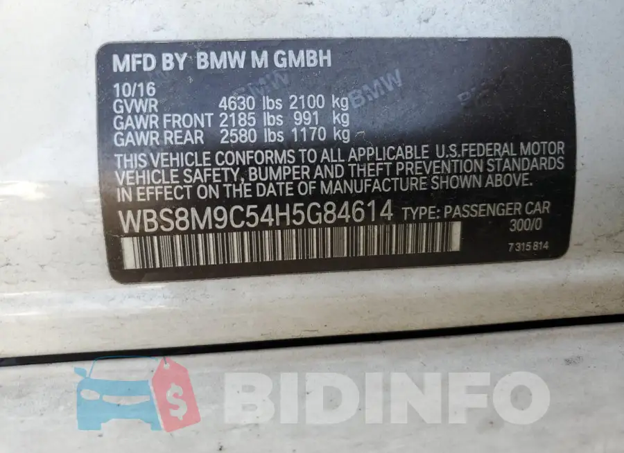 WBS8M9C54H5G84614 Photo# 12